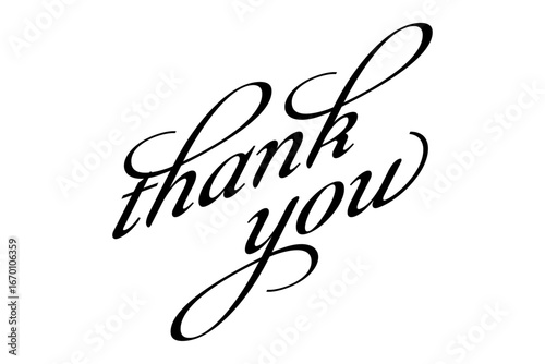 thank you - 手書き風の筆記体で書いたThank You（ありがとう）の文字（カリグラフィー）
