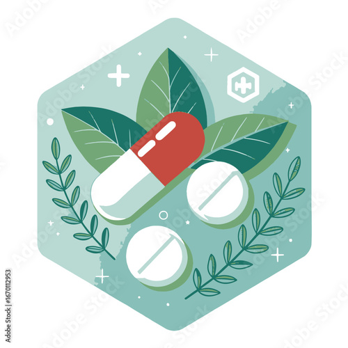 Collection of colorful medicine pills and capsules for healthcare and pharmacy