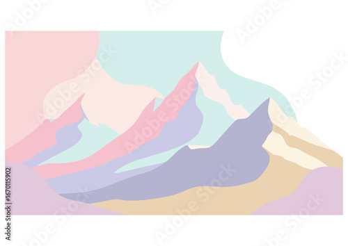 Stylized erupting volcano with smoke and lava on a light background, vector illustration 
