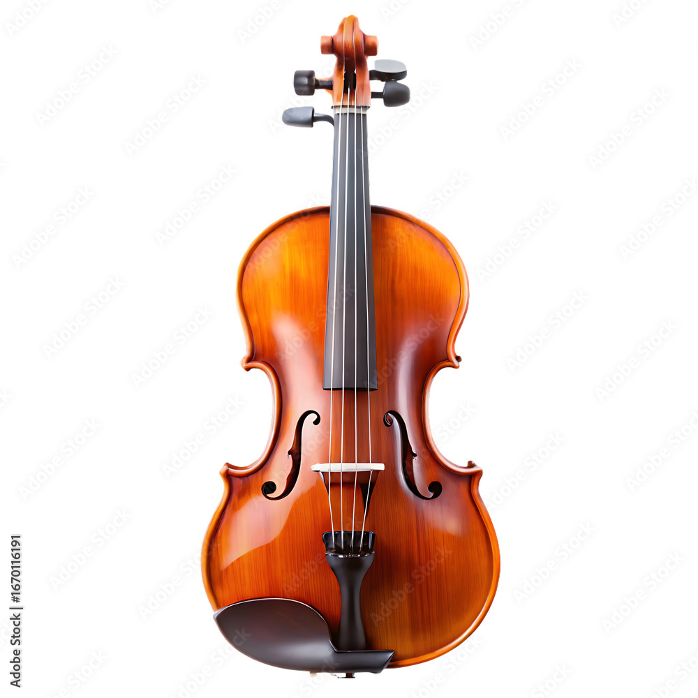 Fototapeta premium Violin Body Front on White Background