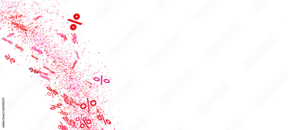 Obraz premium Abstract background with red and pink percentage symbols. Perfect for sale banners and promotions.
