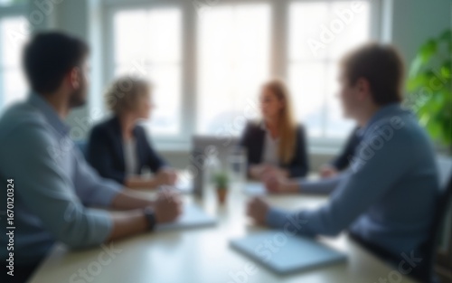 Unfocused Professional Discussion Room - Gentle blur effect of a professional discussion room with office elements. High quality