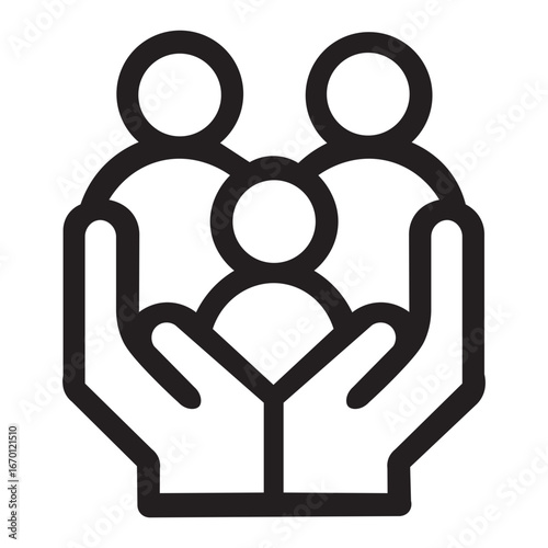 Protecting Family Icon Vector