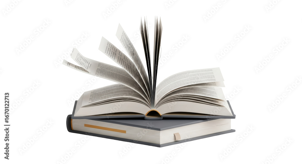 Fototapeta premium Isolated Open Book Stack