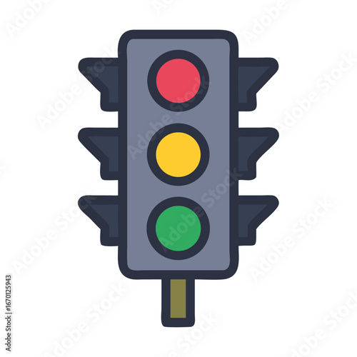 Traffic signal light vector illustration design concept