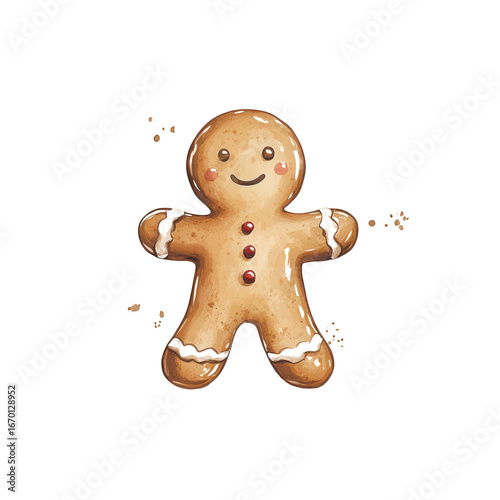 Wallpaper Mural Gingerbread man cookie isolated on transparent background, a sweet christmas treat Torontodigital.ca