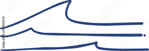 Water wave line illustration flat design for decoration on coastal living , ocean and nautical concept.