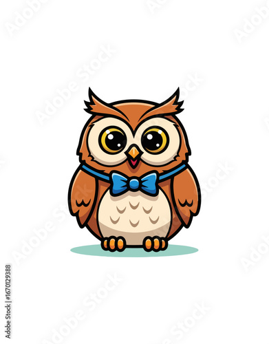 Cartoon owl with bow tie