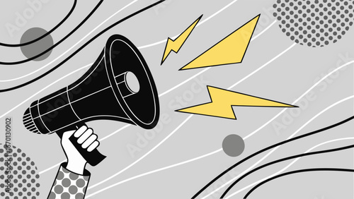 Loudspeaker Amplifying Sound Illustration.