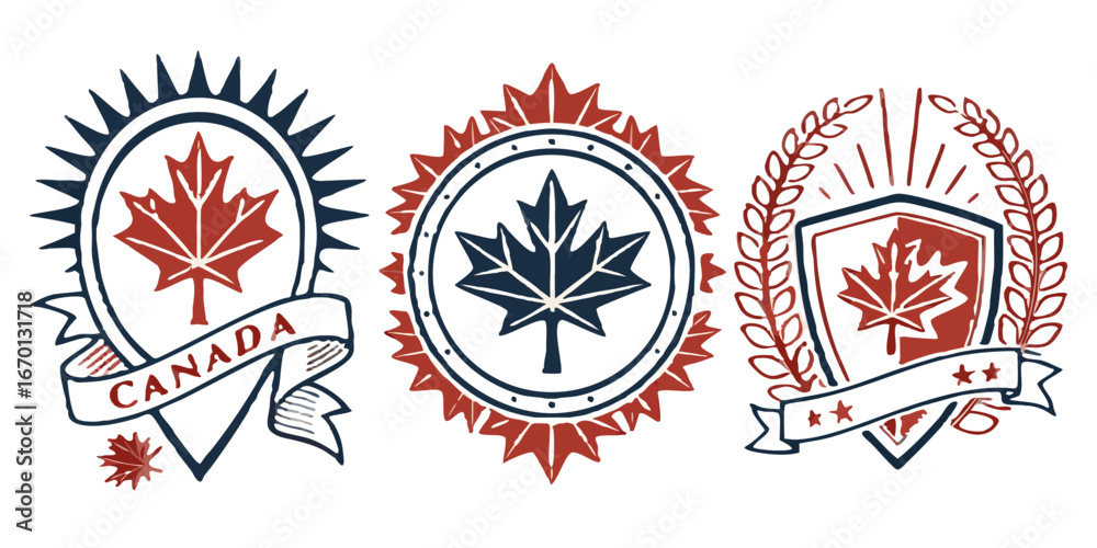 Obraz premium Low Poly Badge Collection – Stars & Ribbons