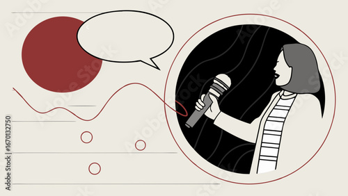 Presentation or Public Speaking Illustration.