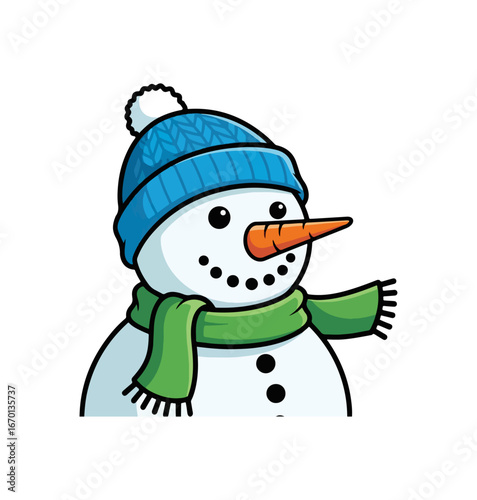 Cute cartoon snowman illustration