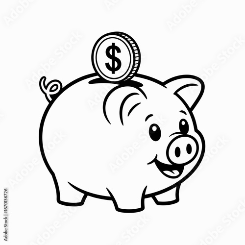 piggy bank isolated on white