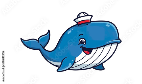 Friendly cartoon whale illustration