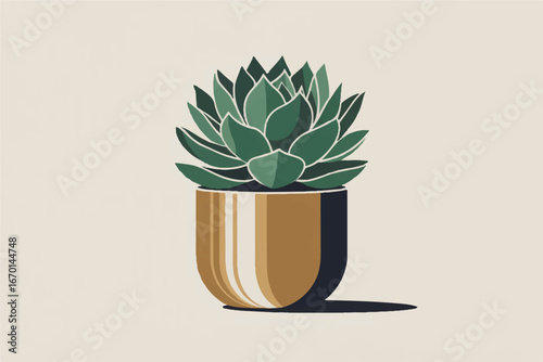 A potted succulent plant with green leaves, a thorny cactus, and an aloe vera flower on a white isolated background