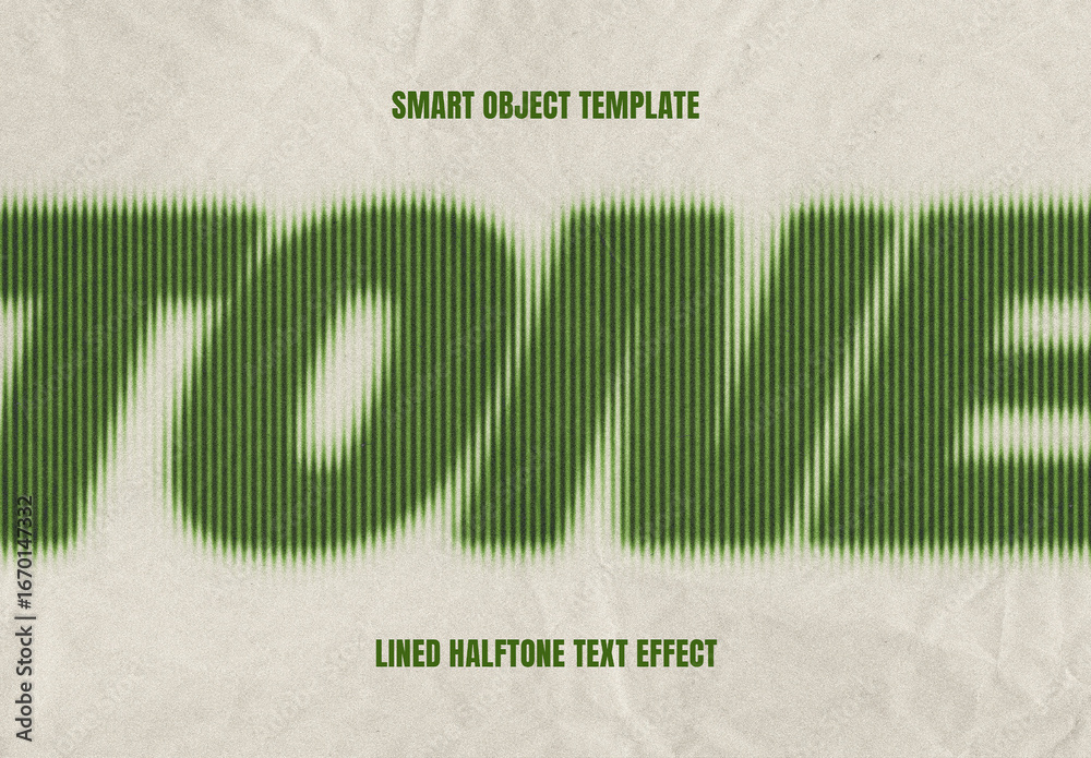 Green Lined Halftone Text Effect Mockup Stock Template | Adobe Stock