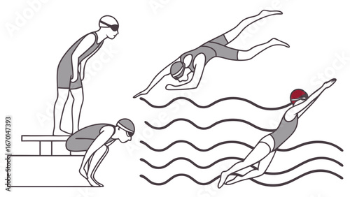 Swimming Competition Illustration.