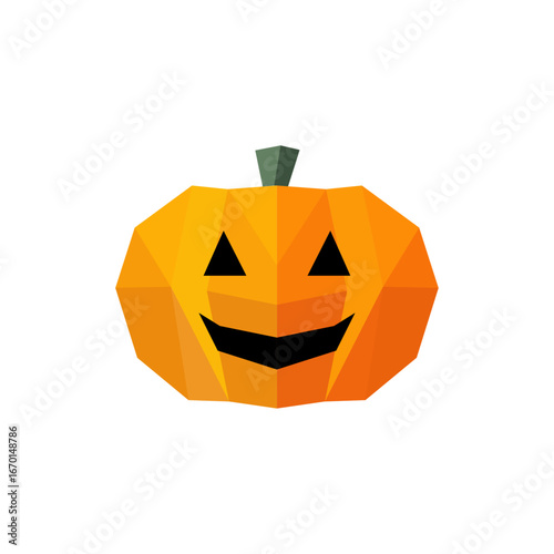 Geometric jack o lantern vector illustration for Halloween design