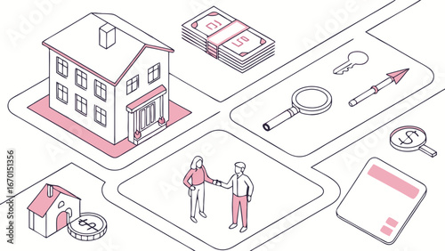 Real Estate and Finance Illustration.