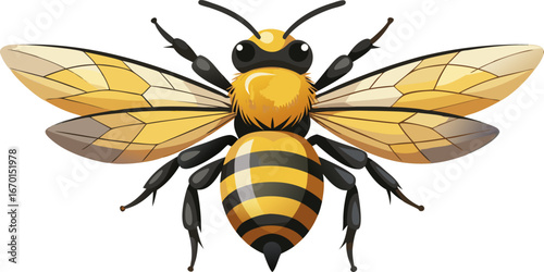 Picture of a bee that produces nectar into honey which is beneficial for humans, an amazing natural architect when creating its nest.