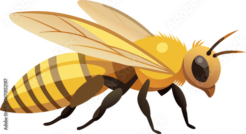 The image of a bee producing nectar into honey which is extraordinary and beneficial for humans, an amazing natural architect when making its nest.

