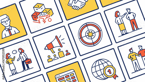 Business Strategy Icons Set.