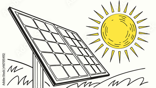 Solar Panel and Sun.