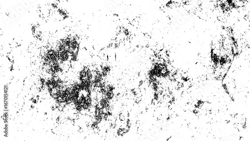 Abstract grunge texture with irregular black ink splatters on a white background. Splashes, stains, and scattered particles with a distressed and raw artistic. Require a gritty, edgy, and expressive 