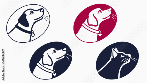 Pet Icons Dog and Cat Designs.