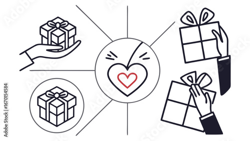 Gift Giving Concept Diagram.