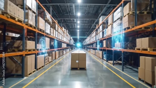 Advanced automated warehouse management system with modern security technology integration