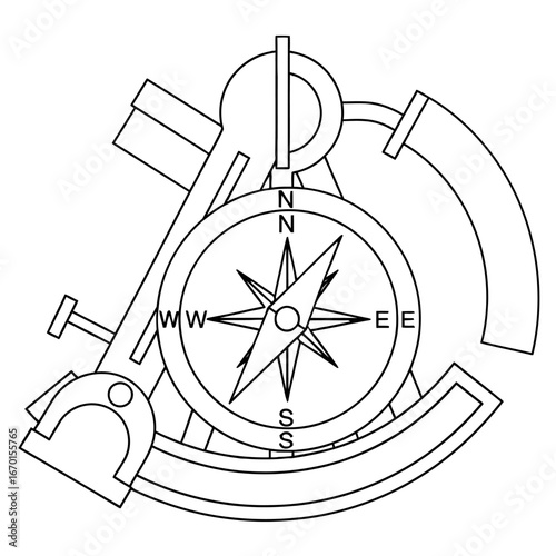 sextant an instrument for celestial navigation used for measuring angles facilitating precise location symbolizing seafaring tradition and historical scientific tool