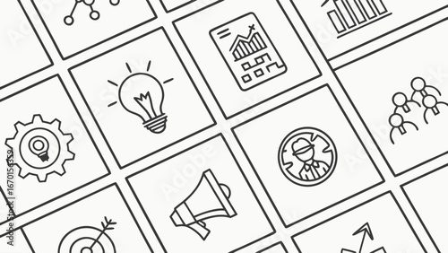 Business Strategy Icons Set.