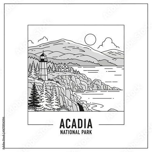 acadia national park scenery featuring bass harbor lighthouse and rugged coastline ideal for travel blogs highlighting maines scenic beauty a serene landscape