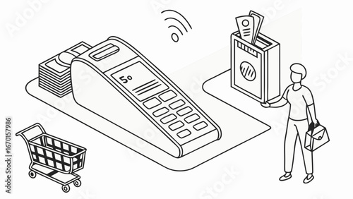 Payment Processing and Checkout Illustration.