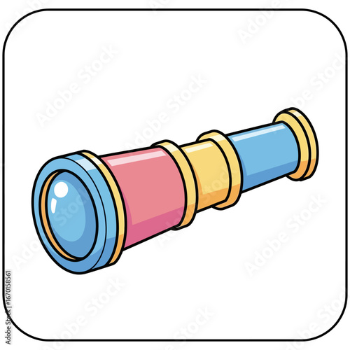 colorful spyglass for exploration cartoon telescope for kids vintage monocular used for discovering new horizons and adventure storytelling