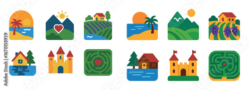 Romantic Travel Icons