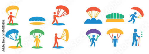 Paragliding Icon Set