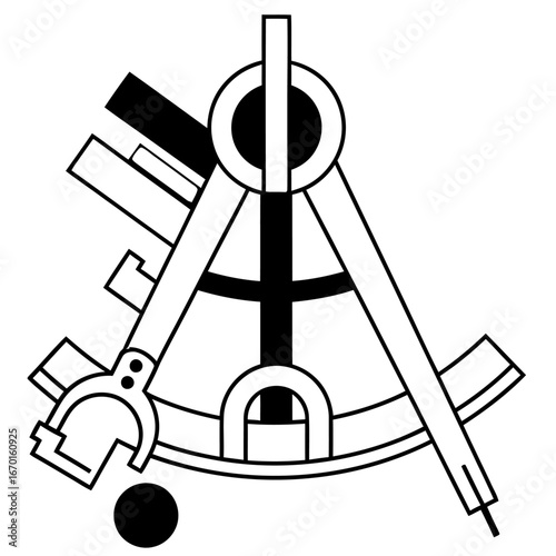Nautical navigation tool illustrating maritime history symbolizing exploration and cartography against a clean background ideal for history education and design
