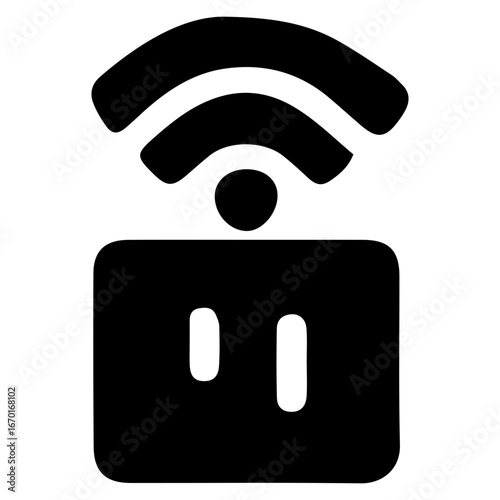 Smart Home Plug Icon with WiFi for Power Control