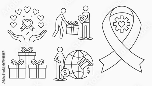 Charity Icons Set.