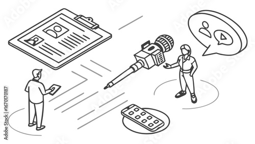 Interview and Communication Concept Illustration.