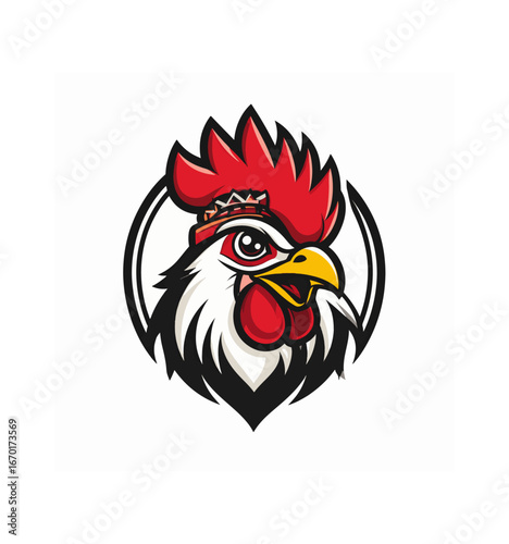 Wallpaper Mural Fun logo or icon design of a rooster head sticker style, vector illustration. AI Torontodigital.ca