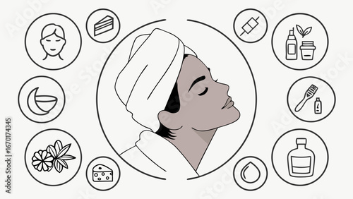 Wellness Routine Icons Set.