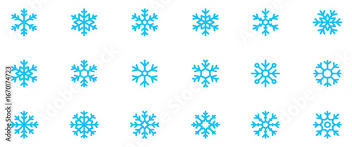 Snowflakes icon set. Snow sign. Snowflakes template. Snowflake winter. Snowflakes icons. Winter icon. Snowflake collection. Vector Illustration. Vector Graphic. EPS 10