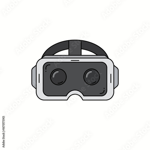 VR Headset Immersive Virtual Reality Experience Vector Illustration