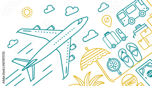 Vacation Travel Planning Icons.