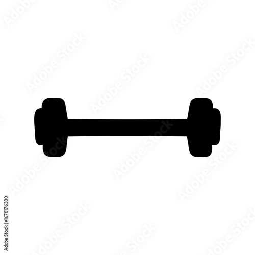 Black silhouette of a dumbbell used for strength training and exercise