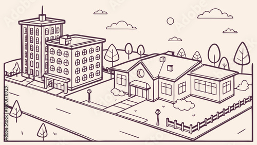 Urban Landscape Illustration.