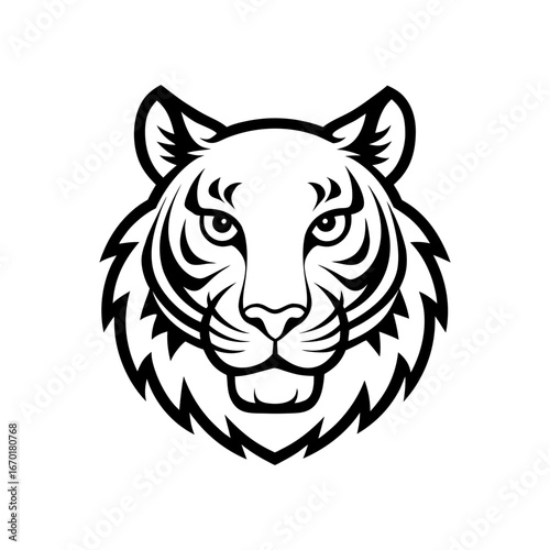 Wallpaper Mural tiger head vector line art Torontodigital.ca